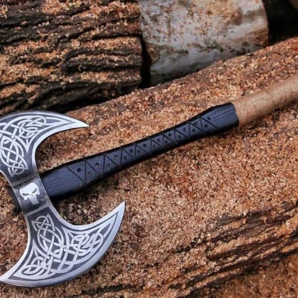 Double headed Vikings axe, Custom handmade double handed axe, Forged axe, Handmade forged Vikings Axe, Gift For Him, Birthday Present