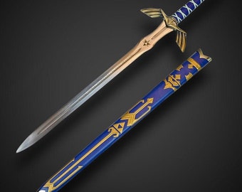 Handmade Stainless Steel Master Sword-The LEGEND of ZELDA-Full Tang Sword with Scabbard-Monogram Sword Costume Armor-Best Gift for Him/Her