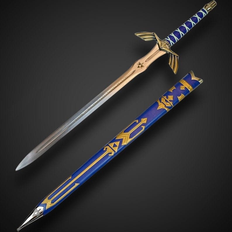 Handmade Stainless Steel Master Sword-The LEGEND of ZELDA-Full Tang Sword with Scabbard-Monogram Sword Costume Armor-Best Gift for Him/Her Zelda sword