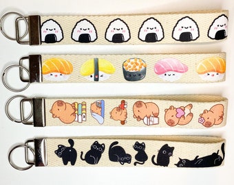 Llavero Kawaii, llavero japonés, llavero de pulsera, llavero de lona, llavero con cordón, llavero japonés, llavero de pulsera, llavero de anime, etiqueta para llave