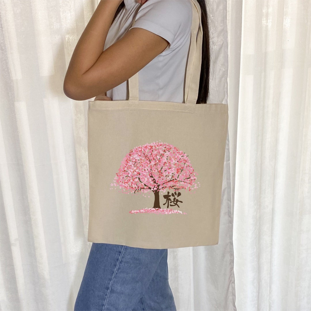 Sakura Cherry Blossom Purse Leather Tote Bag