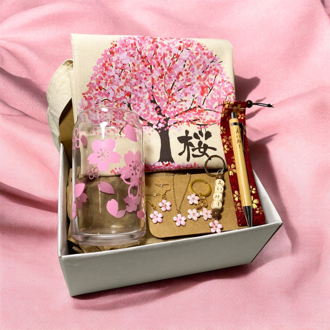 Japanese Gift Box Cherry Blossom Japanese Keychain Name in