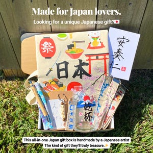 Japanese Gift Box Japan Box Gift Bundle Japanese Keychain Anime Gift Basket Birthday Gift for Him Her Japan Travel Lover Cherry Blossom image 8