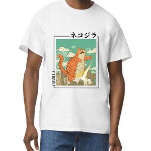 japanese streetwear japan t shirt catzilla funny shirts anime shirts
