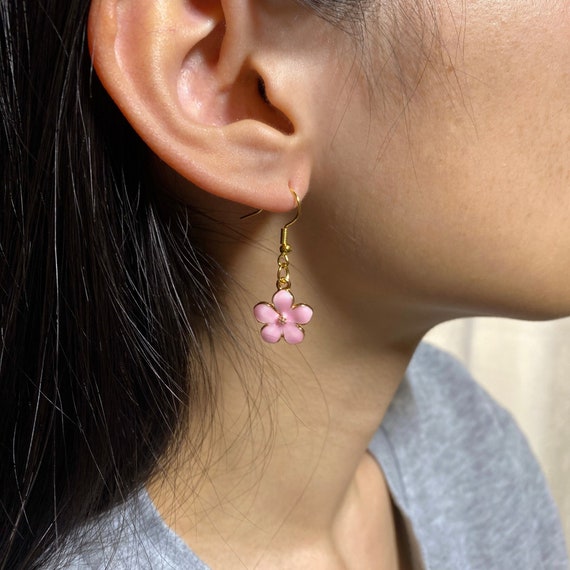 Cherry Blossom Earrings Sakura Cherry Blossom Jewelry Pink Earrings Japanese Gift for Her Women Japan Jewelry for Girlfriend Japan Flower