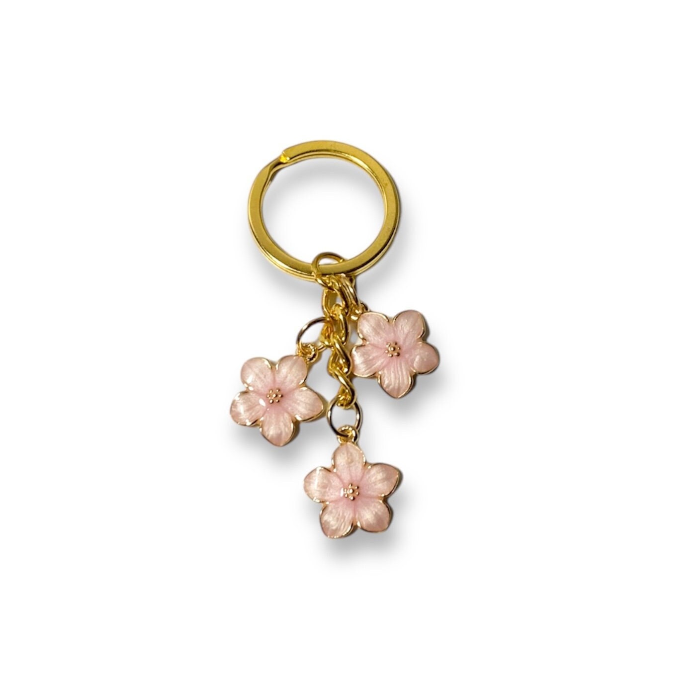 Hawaii Sisters Cute Pink Cherry Keychain With Heart Clasp, Lovely