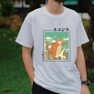 godzilla japanese shirts catzillafunny shirts japan