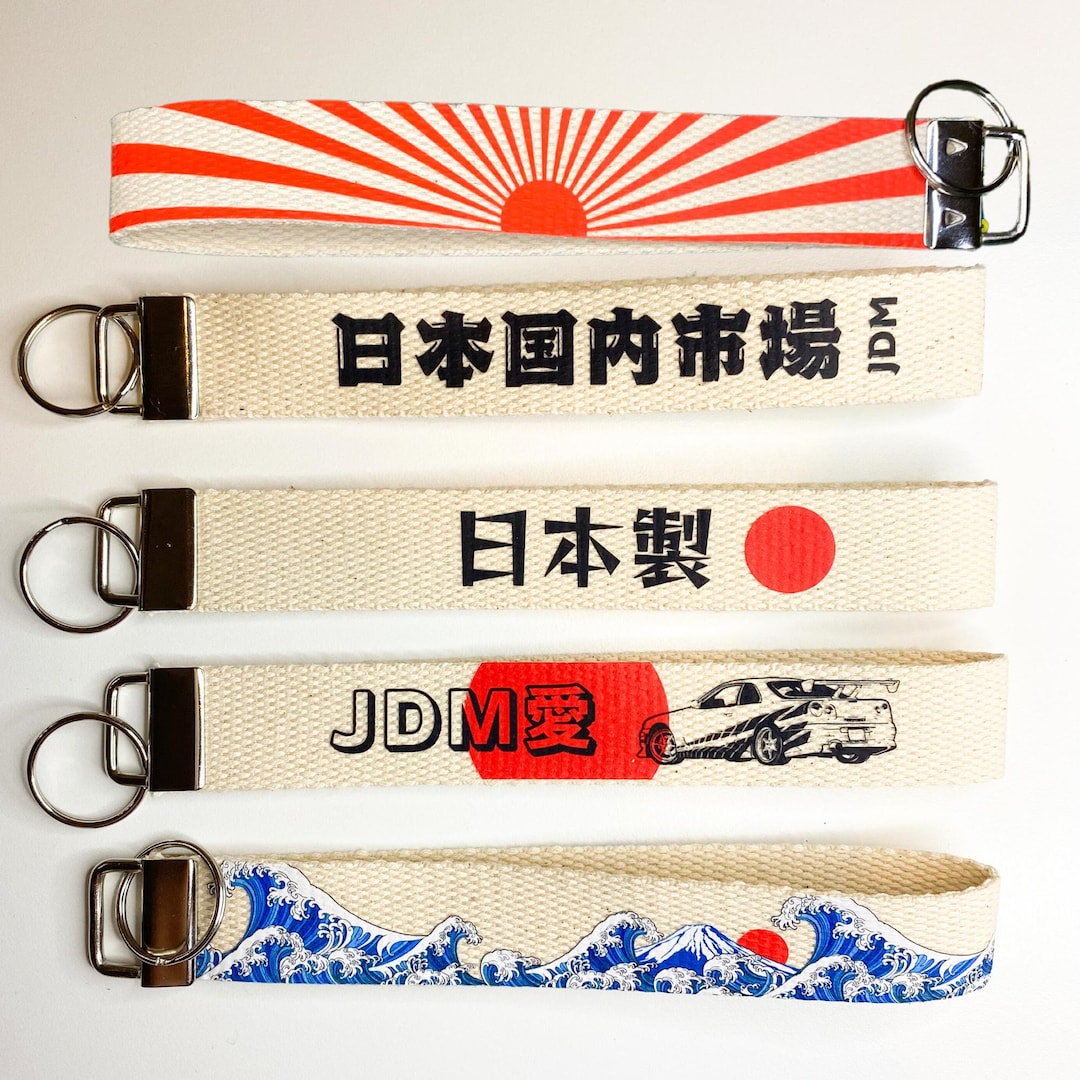 Japan Keychain JDM Keychain Wristlet Keychain Canvas Keychain Lanyard ...
