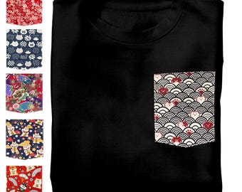 Shirt Pocket Japanese Shirt Cat Neko Anime Shirt Japanese Gift for Women Men Shiba Inu Japanese Streetwear Kawaii T Shirt for Her Kimono