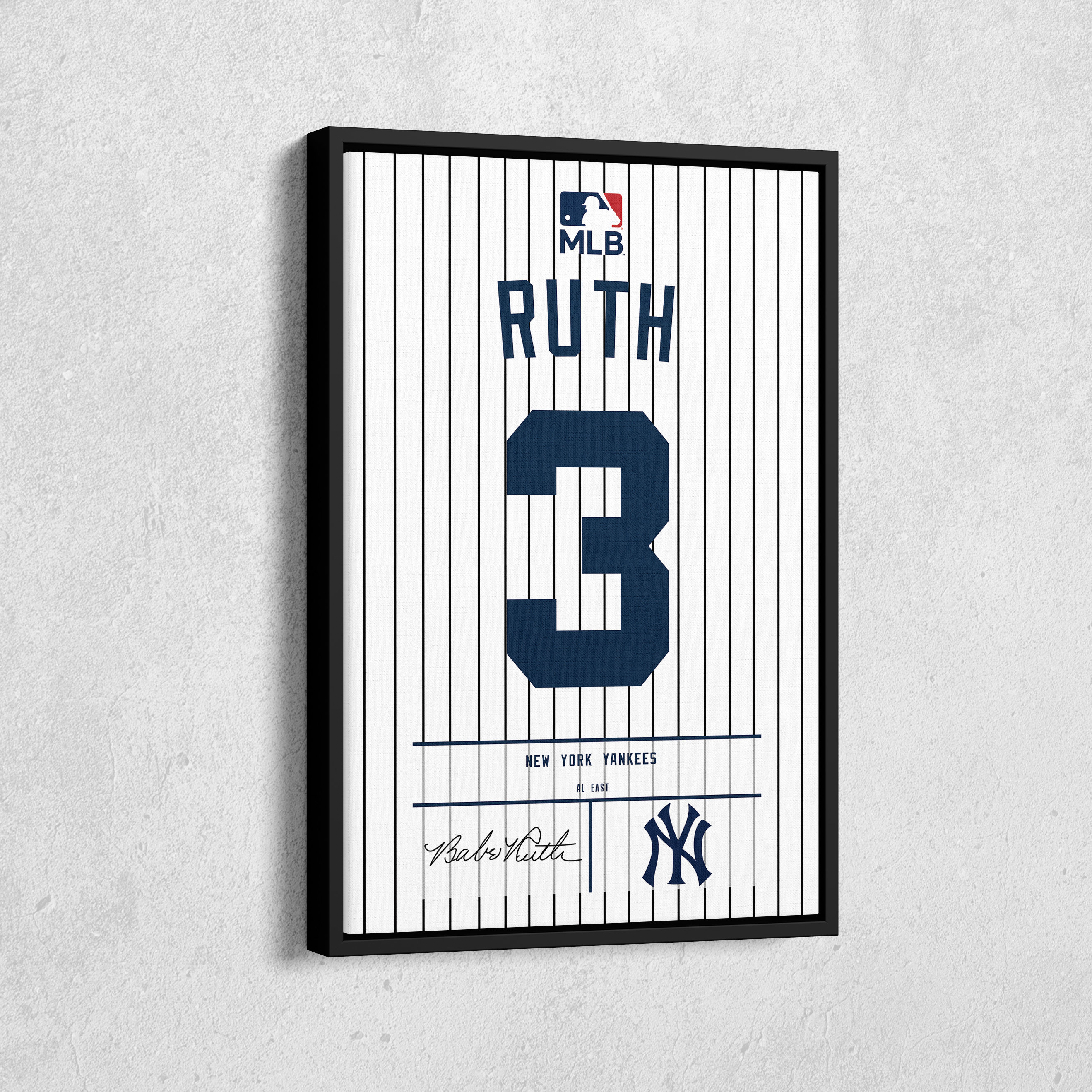 Babe Ruth Jersey Art New York Yankees MLB Wall Art Home Decor 