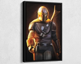 The Mandalorian Poster Painting Star Wars Wall Art Home Decor Hand Made Poster Canvas Print