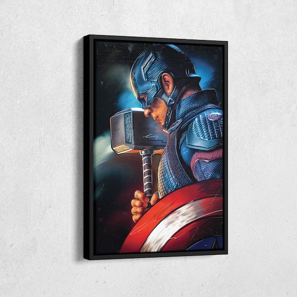 Captain America Poster Painting Marvel Comics Wall Art Home Decor Hand Made Poster Canvas Print