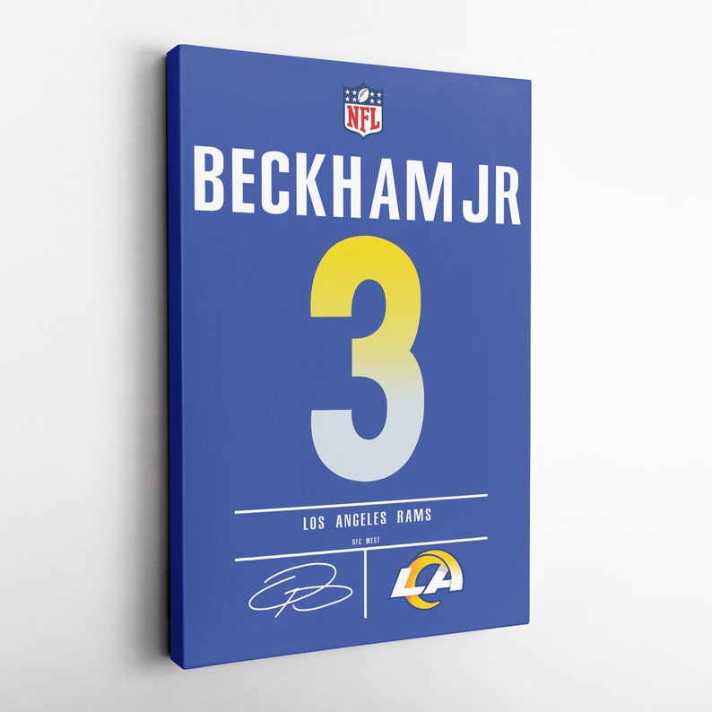 Odell Beckham Jr. Jersey Art Los Angeles Rams NFL Wall Art Etsy