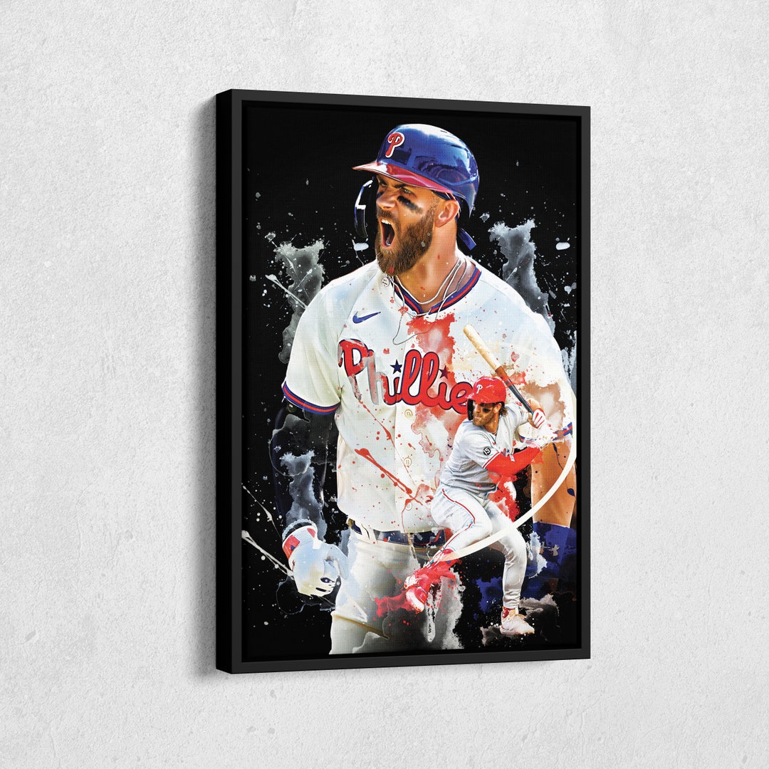 Bryce Harper Poster Philadelphia Phillies MLB Artwork Framed Wall Art Canvas Print Home Decor Etsy