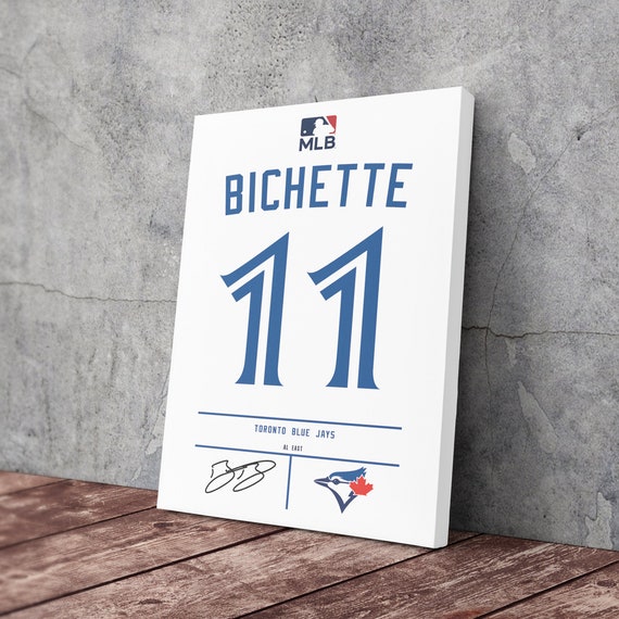 Bo Bichette Jersey Art Toronto Blue Jays MLB Wall Art Home 