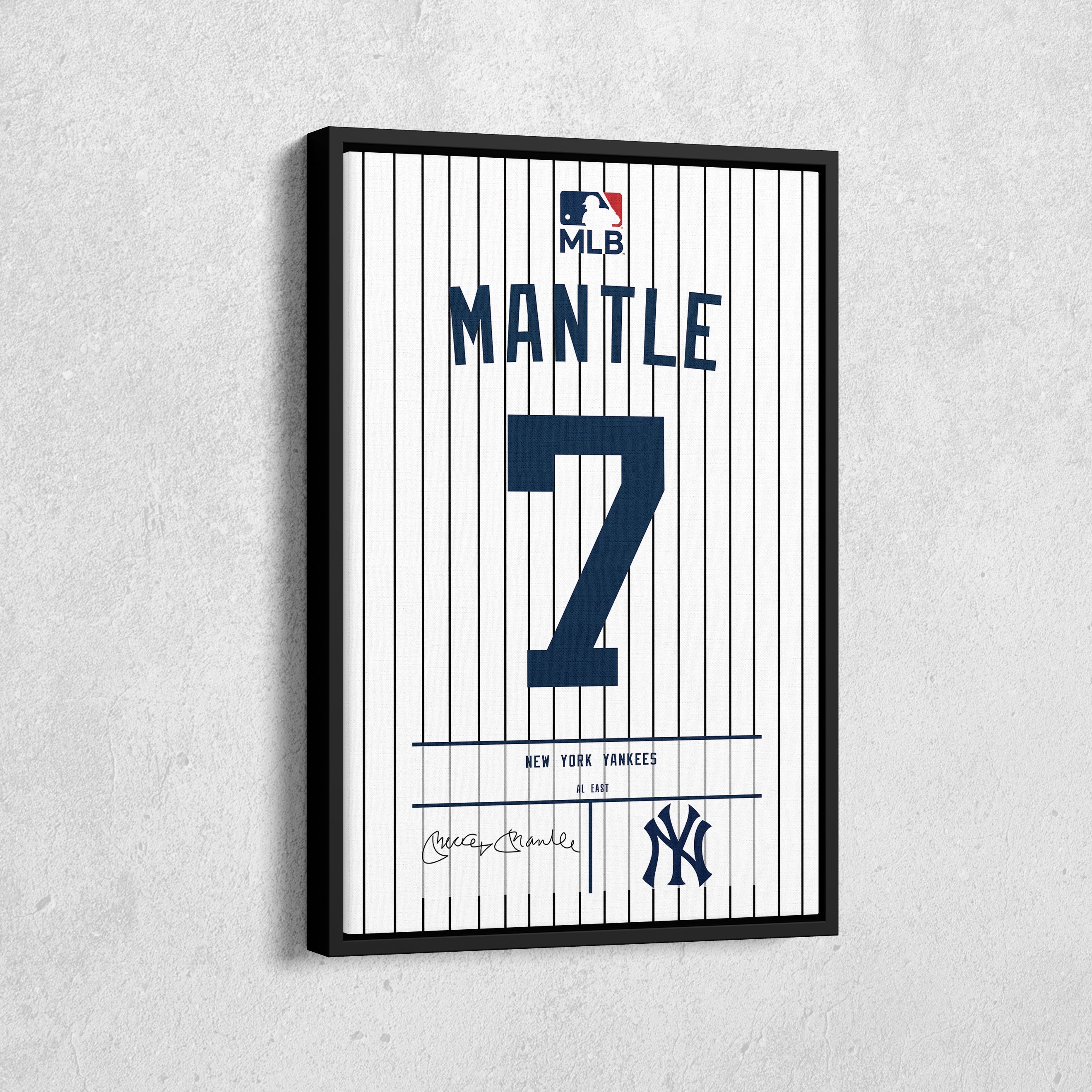 Facsimile Autographed Mickey Mantle New York Pinstripe Reprint Laser Auto  Baseball Jersey Size Men's XL