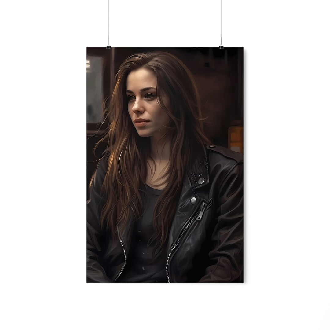 Motorcycle Girl Poster AI Art Etsy