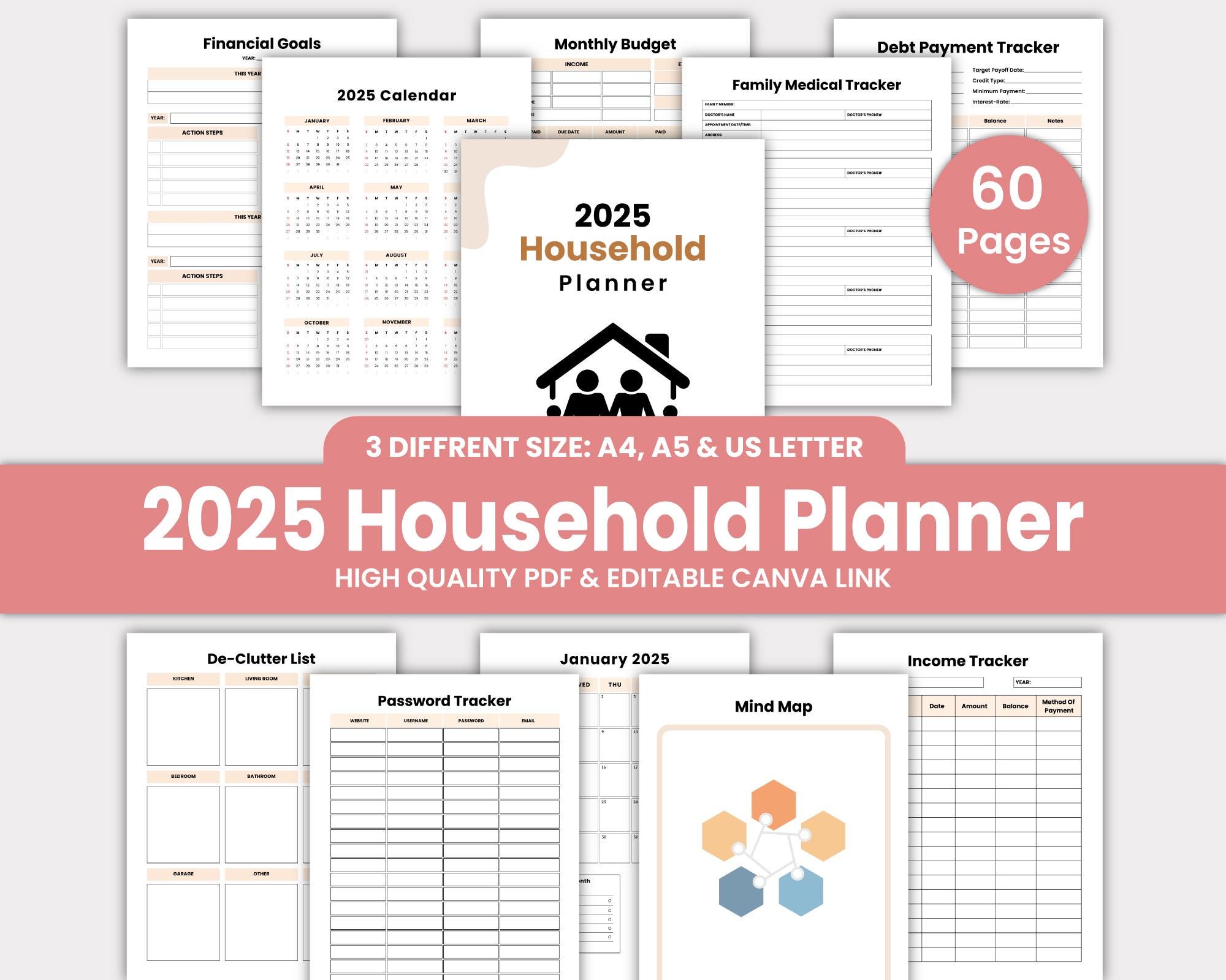 Household Planner Printable Household Planner Household Binder Home