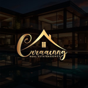 Premade Luxury Real Estate Logo Design, Realtor logo, golden real estate logo, Home logo, Building logo, custom logo, mortgage property logo