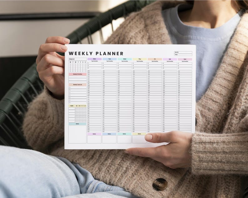 Weekly Hourly Planner | Weekly Planner | Printable Weekly Planner ...