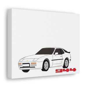 White Porsche 944 on Canvas