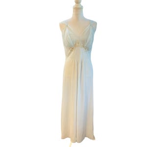 vintage des années 1960 Artemis bleu chemise de nuit en nylon taille M dentelle semi-transparente Lingerie Etats-Unis romantique
