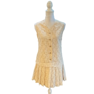 ivory drop waist dress Vintage Drop Waist Wedding Dress main image 0