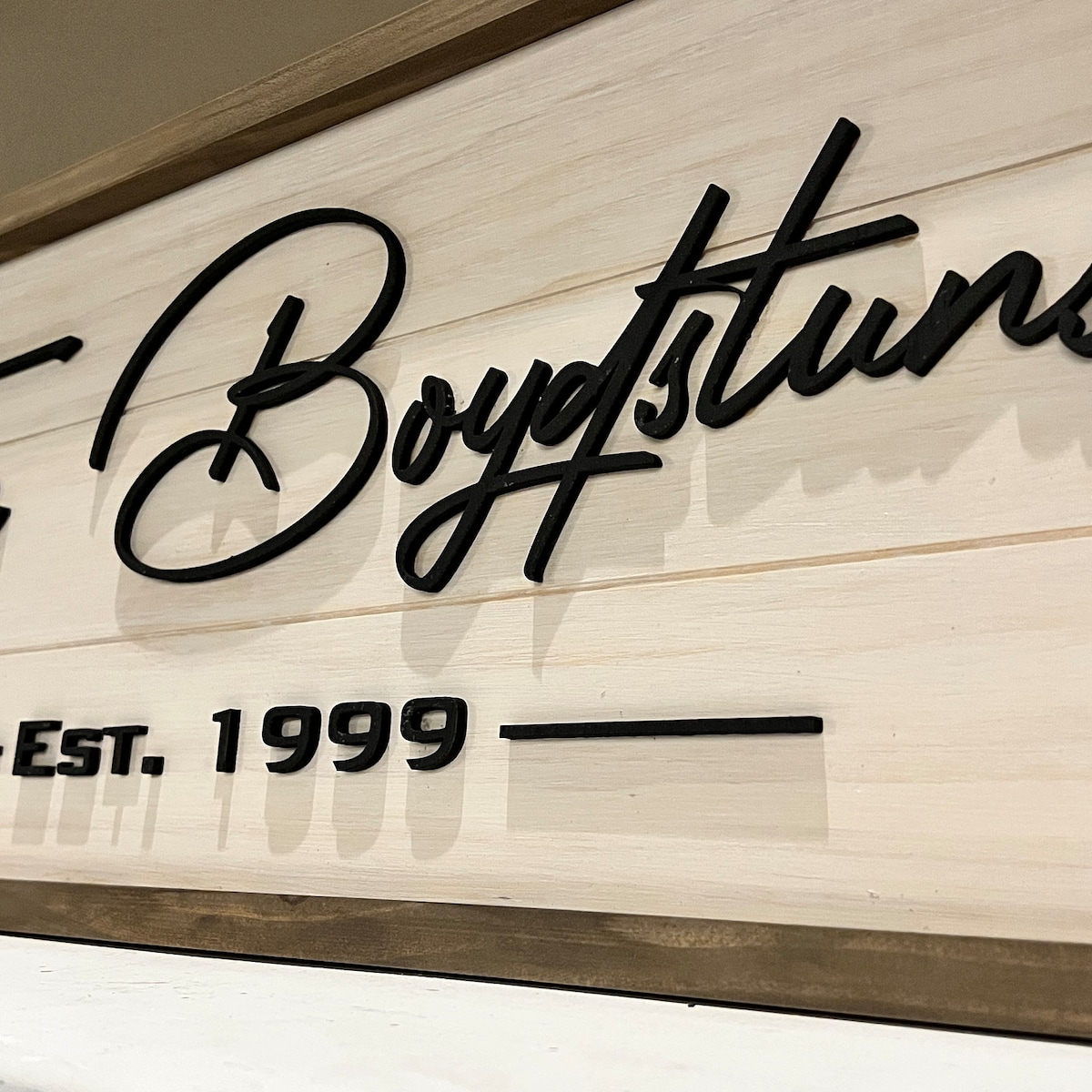 Premium Custom Solid Wood Family Name Sign - Etsy