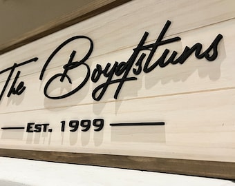 Premium Custom Solid Wood Family Name Sign