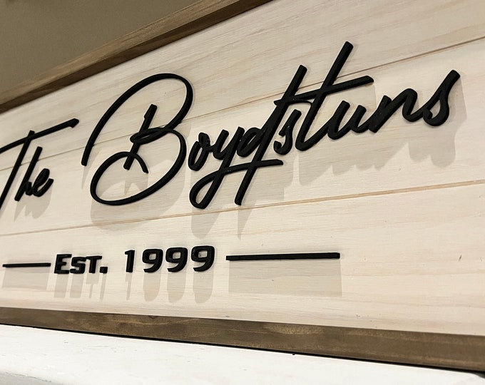 Premium Custom Solid Wood Family Name Sign