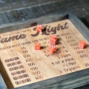 Custom Farkle Board For Family Game Night Dice Game