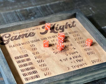 Custom Farkle Board For Family Game Night Dice Game