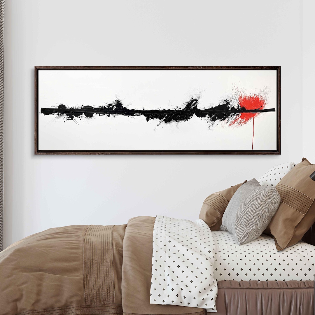 Minimalist Abstract Black and White Art, Wall Art Canvas Print, Splash ...
