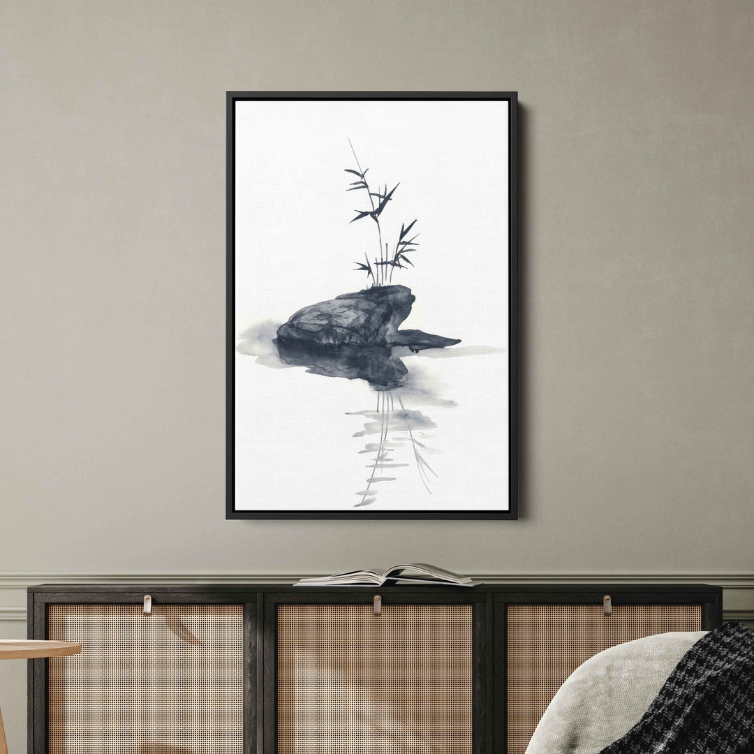 Japanese Zen Garden Watercolor Painting, Canvas Wall Art Print ...