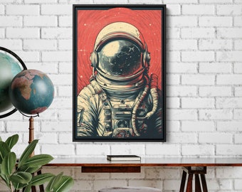 Astronaut Suit Wall Art, Nasa Art, Space Wall Art, Unique Art, Framed Canvas Print, Ready To Hang, Gift For Space Lover