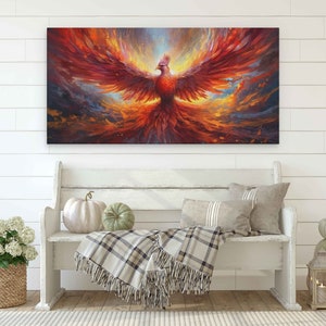 Phoenix Rising From The Ashes, Canvas Print, Framed Canvas Options, Ready To Hang image 4