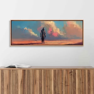 Anubis Standing In Egyptian Landscape Wall Art Canvas Print, Egyptian Mythology, God Of Death, Ready To Hang
