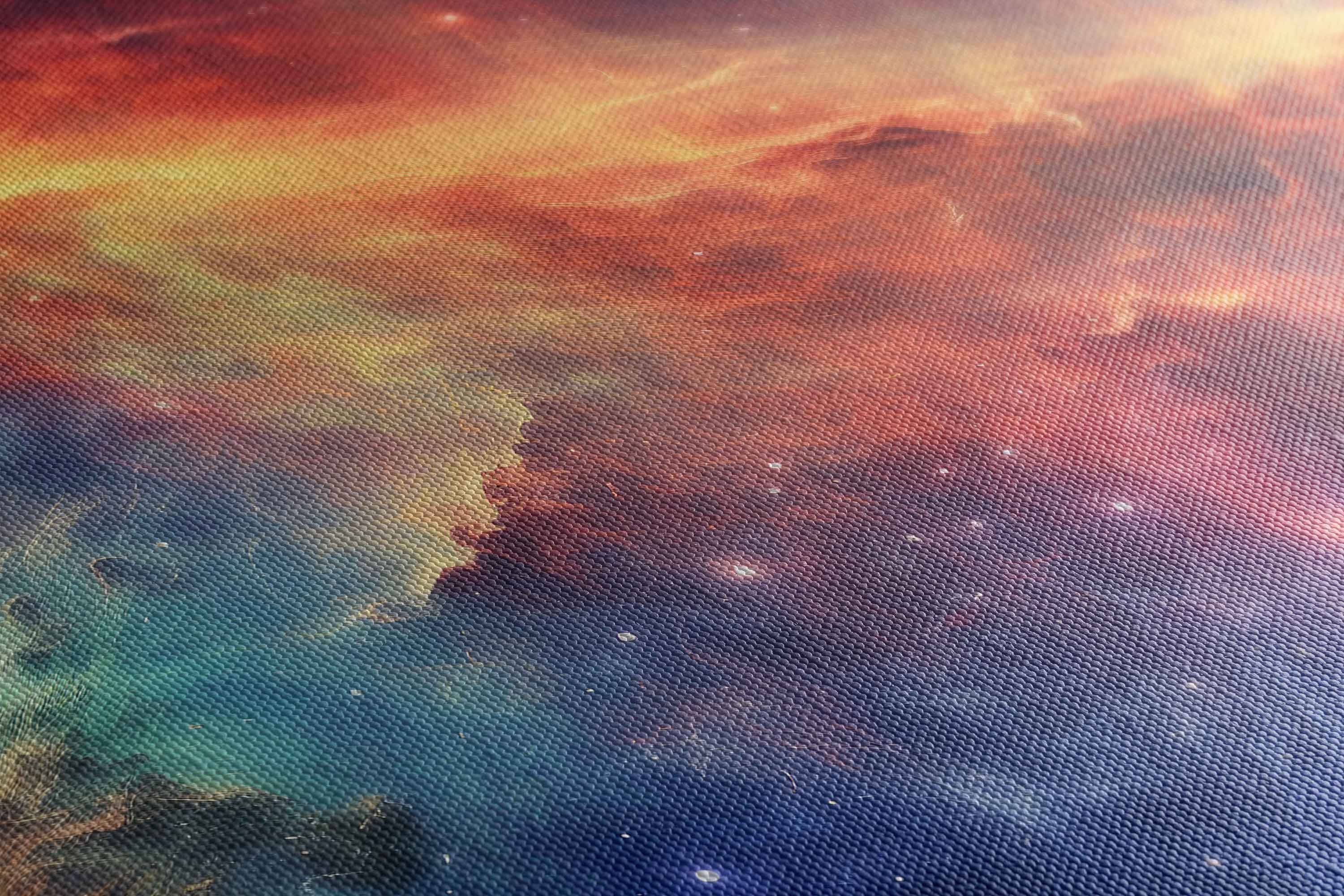 Celestial Nebula Panoramic Wall Art Canvas Print, Outer Space Galaxy ...