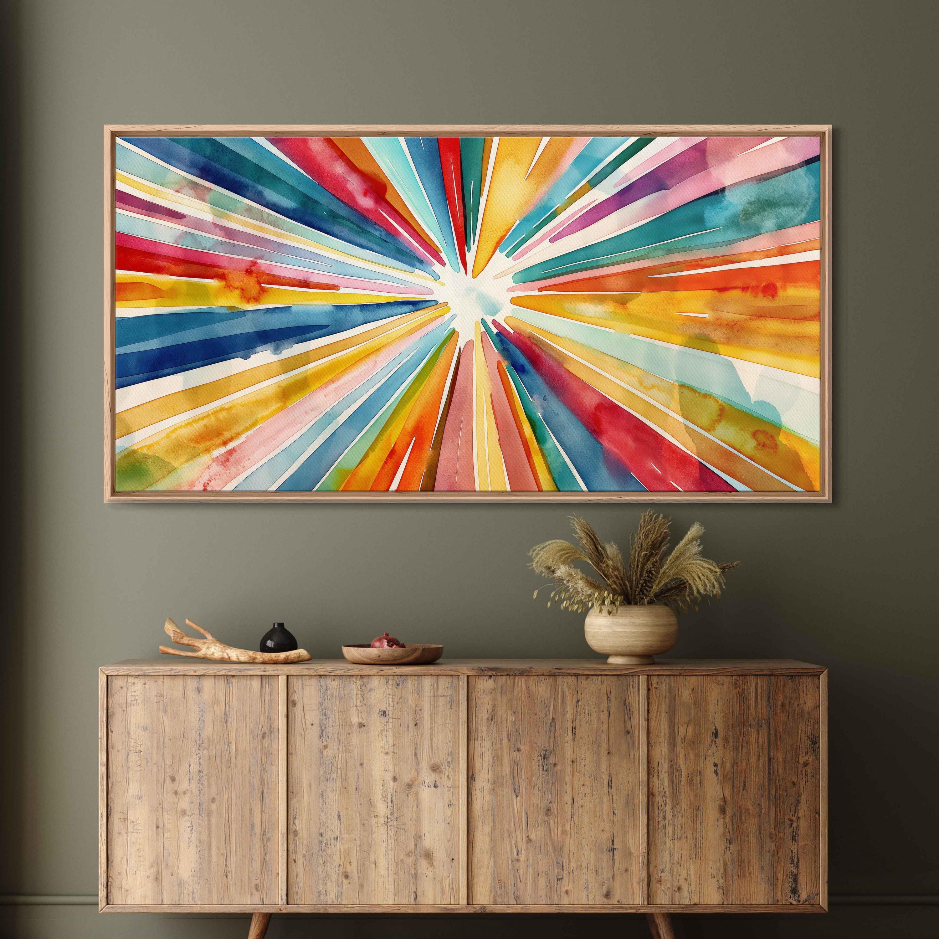 Pop Art Comic Style Starburst Wall Art Canvas Print, Trendy