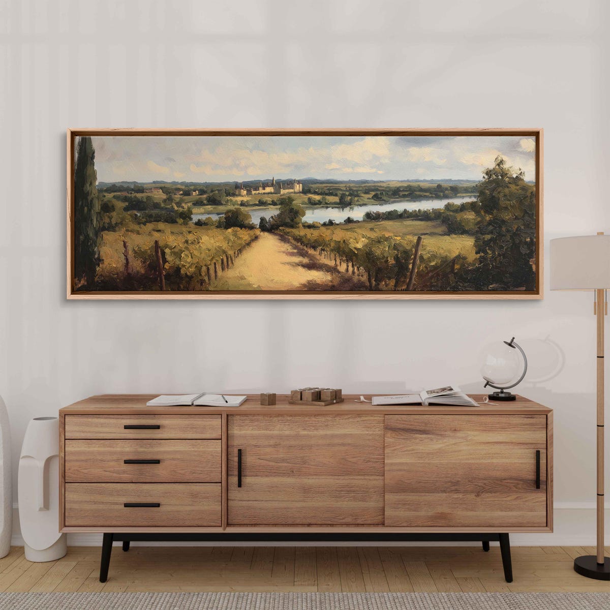French Vineyard on Loire River With Autumn Foliage Wall Art Canvas Print, Farmhouse Decor, Nature Lover, Fall Painting, Ready to Hang - Etsy
