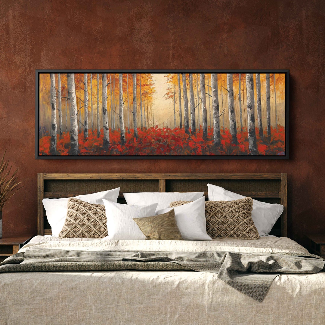 Birch Tree Forest Panoramic Acrylic Wall Art Canvas Print ...