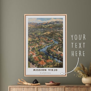 Mission Viejo California Acrylic Painting Travel Art, Framed Canvas Wall Art, Framed Fine Art Poster Paper Print, Travel Home Decor