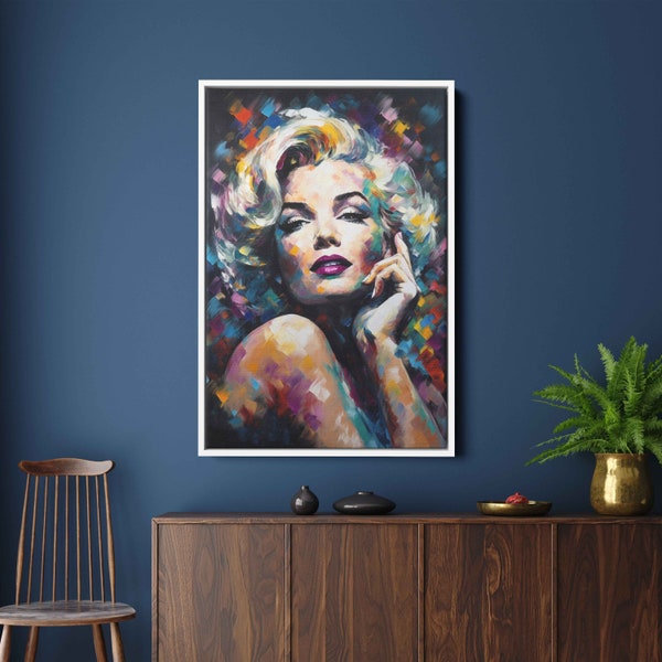 Marilyn Monroe Portrait Painting | Pop Culture Icon | Digital Print On Canvas