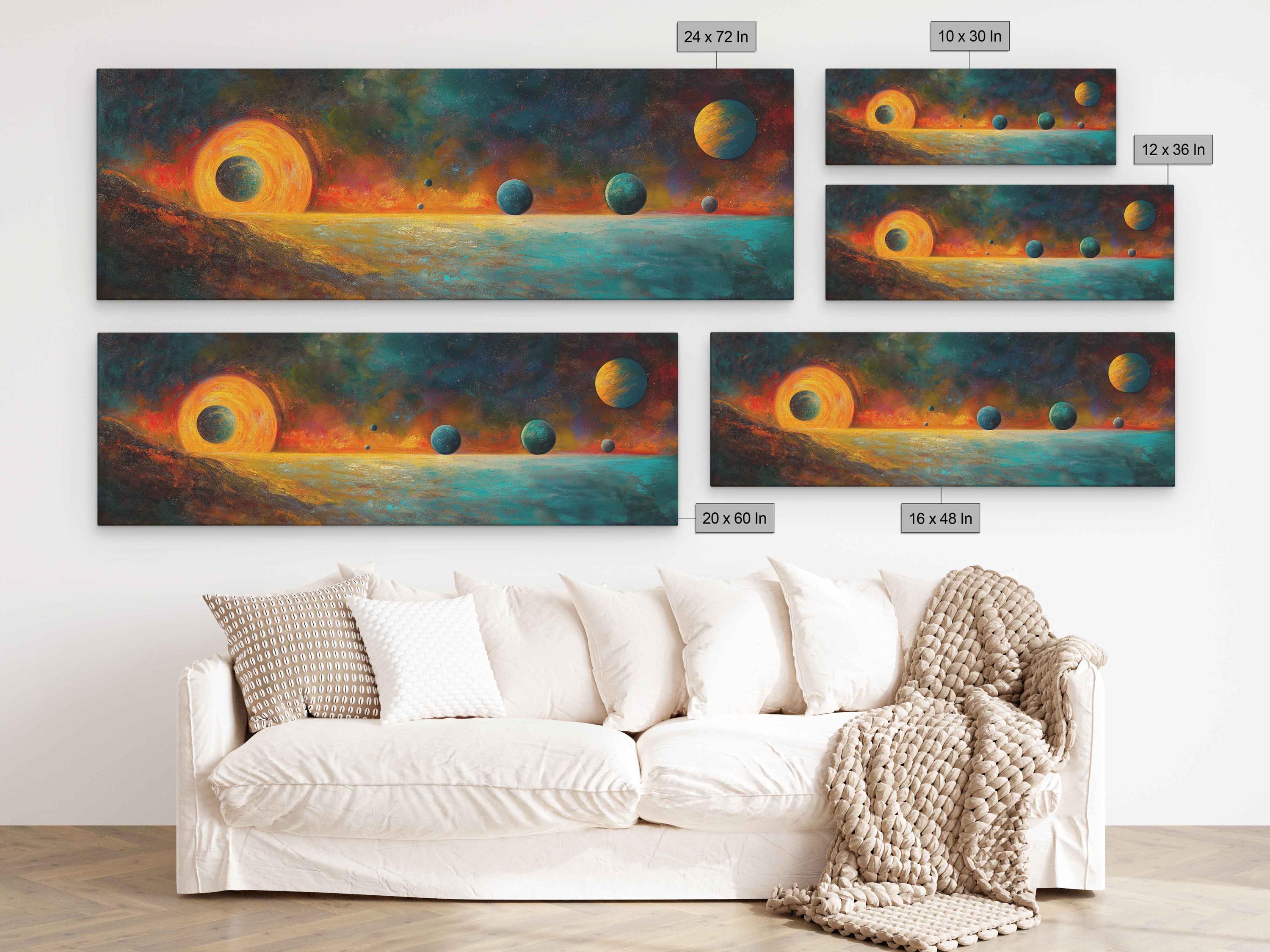 Solar System Planets in Universe Wall Art Canvas Print, Outer Space ...