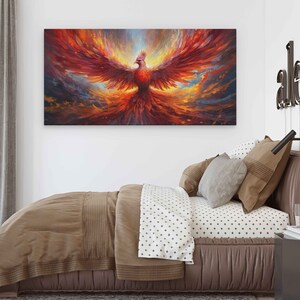 Phoenix Rising From The Ashes, Canvas Print, Framed Canvas Options, Ready To Hang image 10