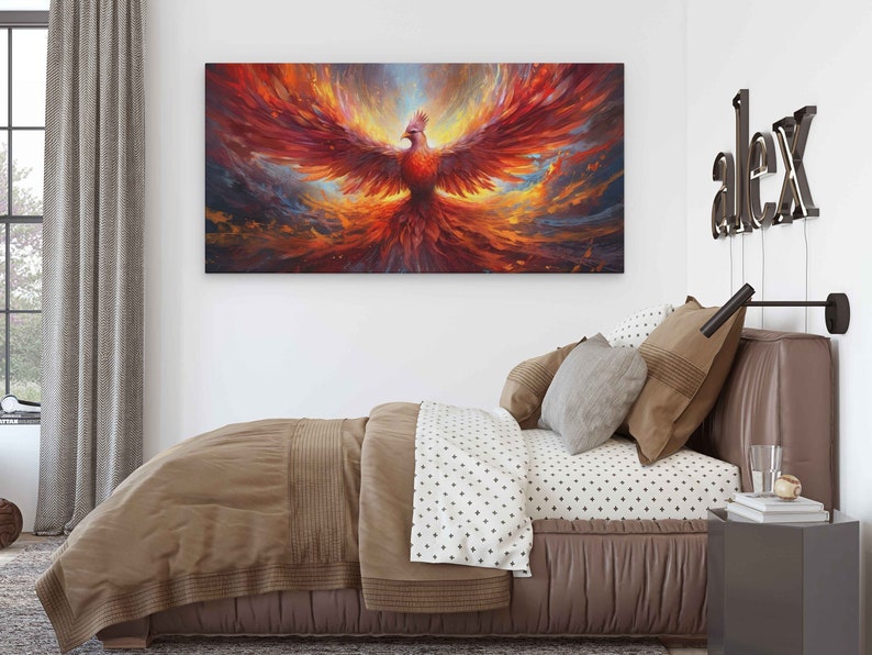 Phoenix Rising From The Ashes, Canvas Print, Framed Canvas Options, Ready To Hang image 10