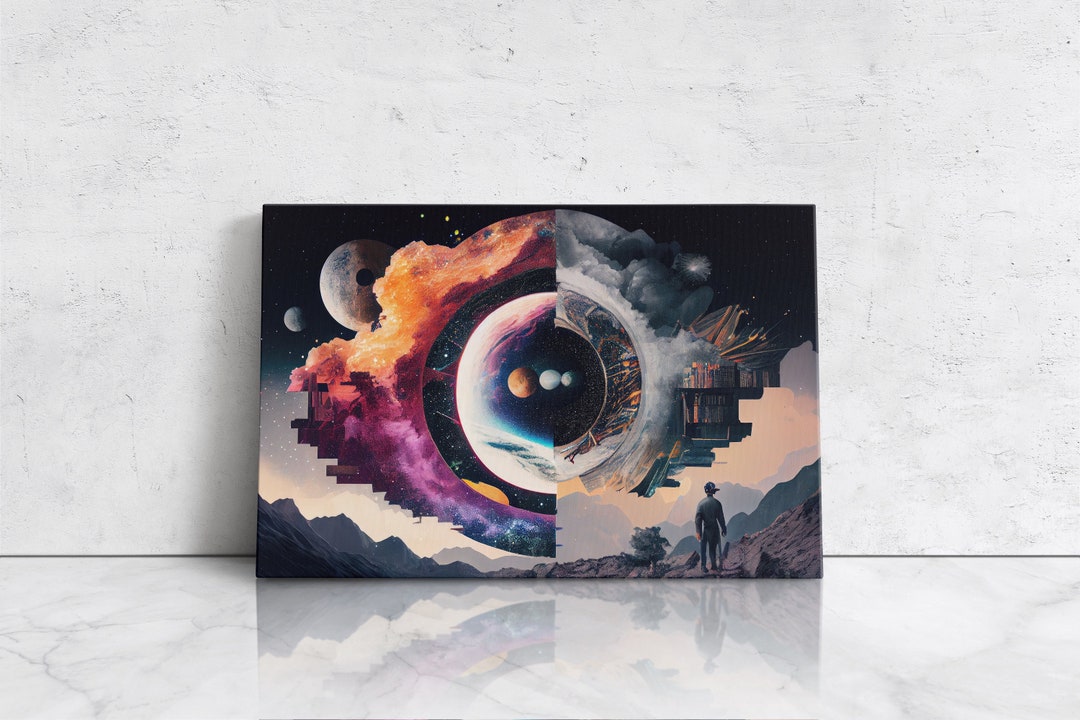 Surrealism Canvas Art Space Surrealism Art Space Canvas Etsy