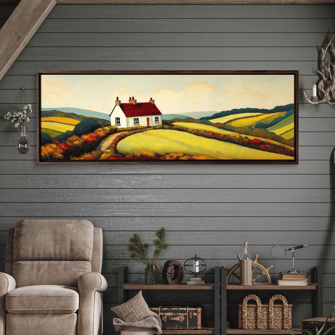 Cozy Cottage in English Countryside, Wall Art Canvas Print, Picturesque ...