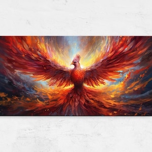 Phoenix Rising From The Ashes, Canvas Print, Framed Canvas Options, Ready To Hang image 1