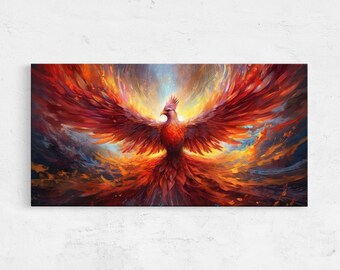 Phoenix Rising From The Ashes, Canvas Print, Framed Canvas Options, Ready To Hang